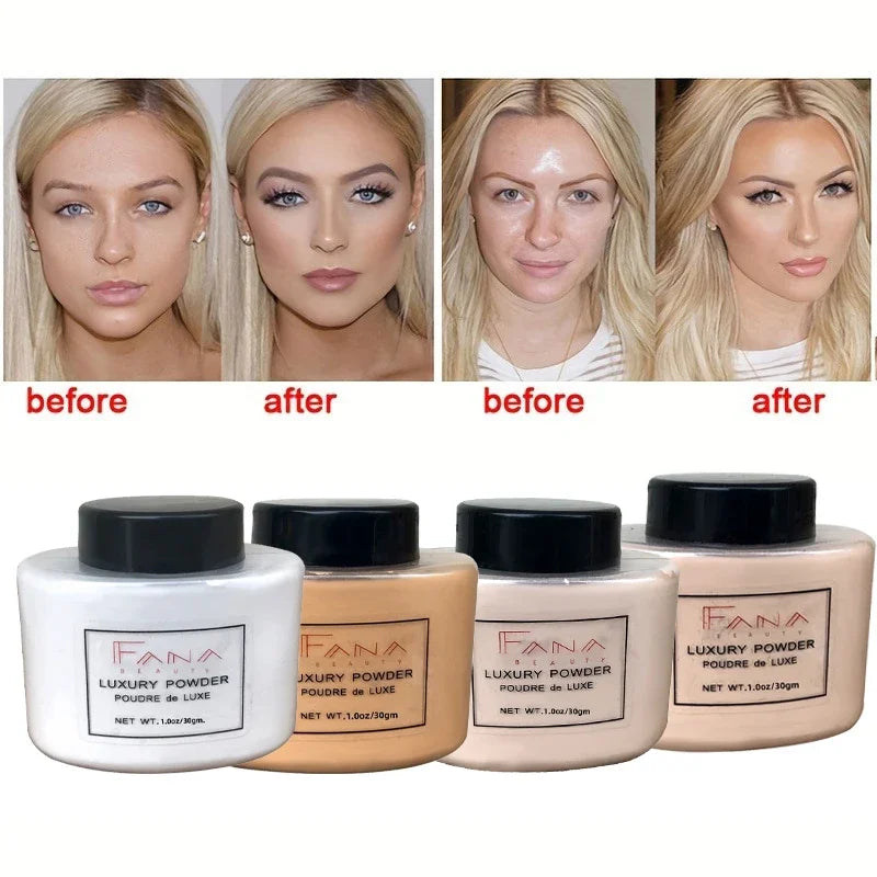 4 Color Luxury Powder for Women Face Foundation Banana Powder Bottle Loose Powder Authentic Oil-Control Beauty Make Up Art Tools