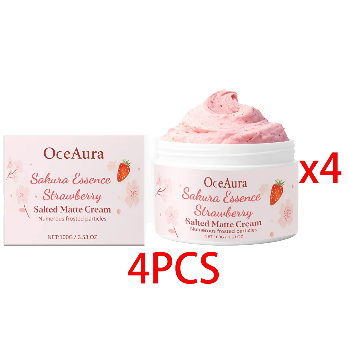 Sakura Strawberry Body Scrub Cream Deeply Cleansing Exfoliating Scrub For Smooth & Glowing Skin Dead Skin Removal Moisturizing