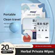 20pcs/bag Feminine Hygiene Care Wipes ultra-lightweight, pH-balanced body and hand cleansing wipes Non-irritant