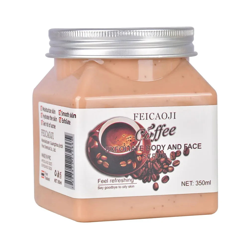 350ml Big Bottle Body Skin Scrub Deep Cleansing Face Exfoliating Hydrating Scrub Fruit Scented Mud Exfoliating Gel Body Lotion