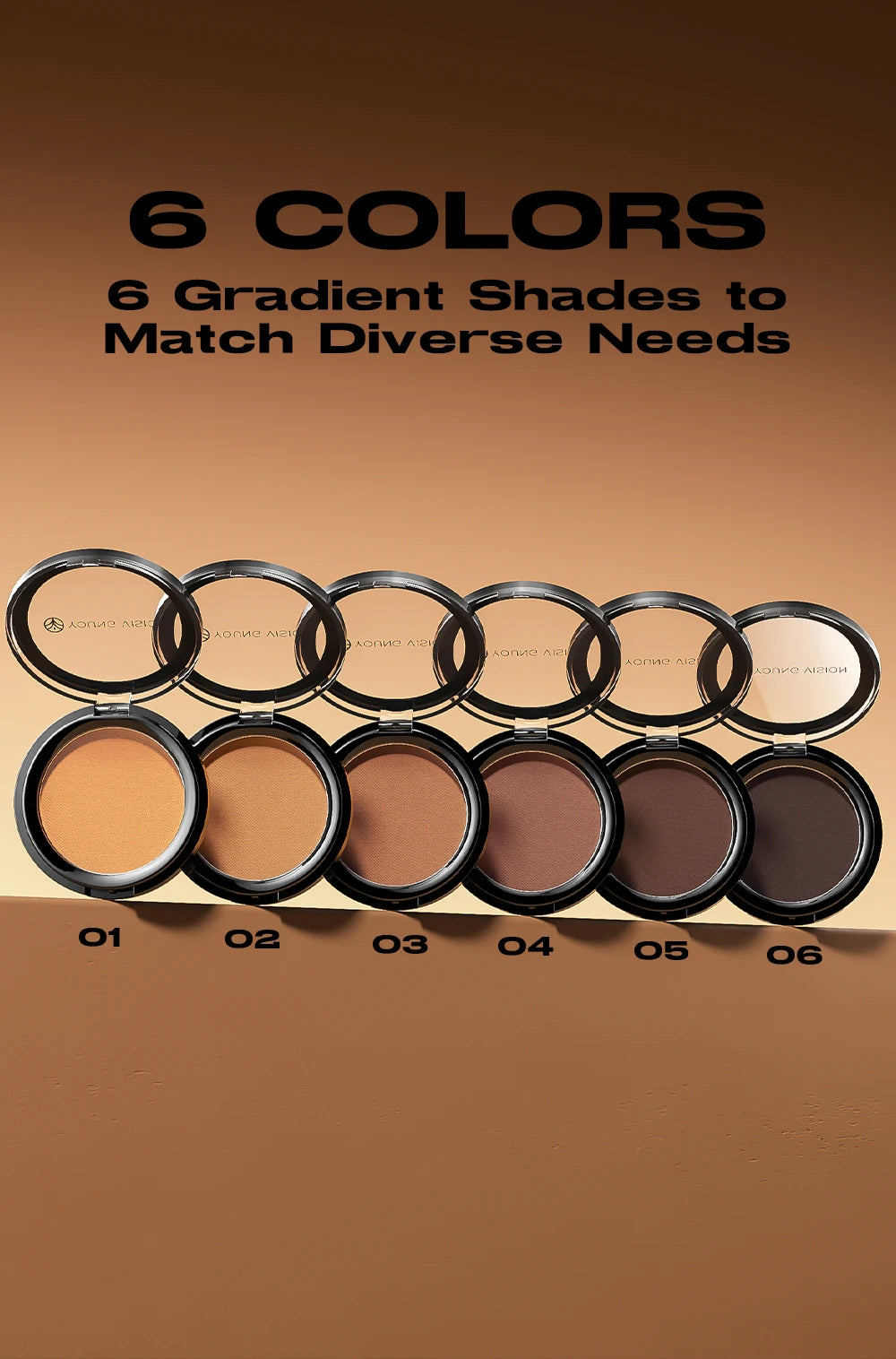 Professional Matte Contour Powder Tray Creates a 3D Facial Contour, with Long-Lasting Bronzing Powder for Setting Makeup
