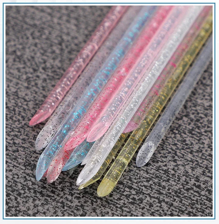 50/100pcs Reusable Double-Ended Cuticle Pusher – Crystal Nail Art Tool for Manicure & Pedicure