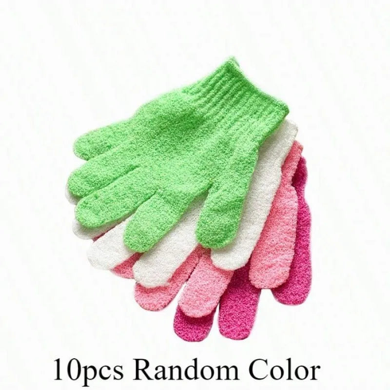 Nylon Exfoliating Bath Brush Gloves Double Sided Exfoliating Gloves for Beauty Spa Massage Skin Shower Scrubber
