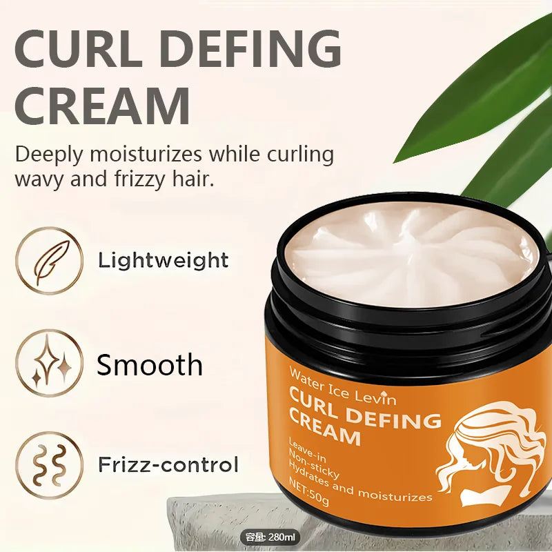50g Black Castor Oil Curl Styling Cream - Moisturizing hair styling cream for normal hair, suitable for men and women, with an easy-to-use and portable plant-based formula