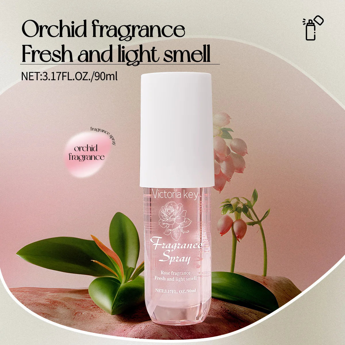 1pcs 90ml Alcohol Free Fragrance Spray Fragrance Of Flowers Scented Air Freshener Apply To Clothing Home Long-Lasting Deodoran