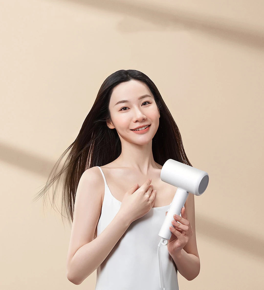 MIJIA Foldable Portable Hair Dryer H101,15m/s Airflow,50 million Negative Ion Dryers,4 Mode,1600W,220V CN Version With Adapter