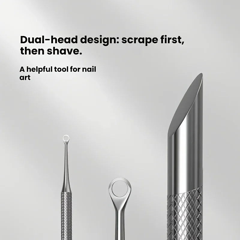 2pcs Multifunctional Nail Tool Set | Professional Dead Skin Trimmer Nail File Double-Ended Dead Skin And Cuticle Remover