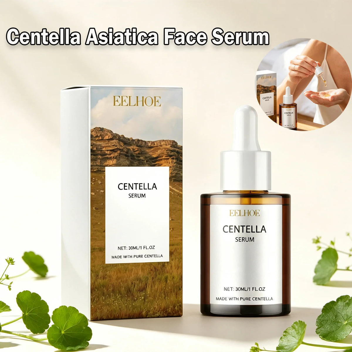 Centella Asiatica Face Serum Soothing Moisturizing Facial Essence Nourish Dry Skin Smoothing Hydrating Non-greasy Daily Skincare