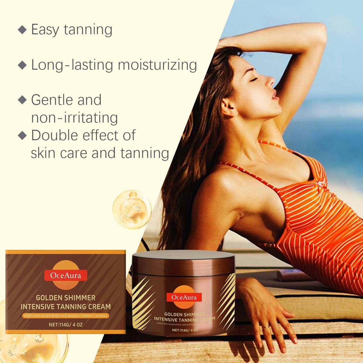 Shine Brown Tanning Accelerator Cream For Body Intensive Tanning Gel Nourish Dry Skin Deepen Lotion Sunless Facial Self Tanner