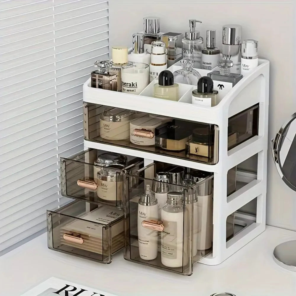 Cosmetics Storage Box Cosmetics Storage Box Drawer, Large Capacity Dust-proof Skincare Product Display Rack, Desktop Storage Box