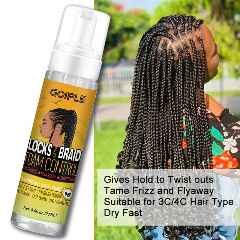 GOIPLE Hairstyle Fixative Cream Edge Control Oil Cornrow Styling Products Strong Hold Lock And Twist Foam Mousse Braid Hair Gel