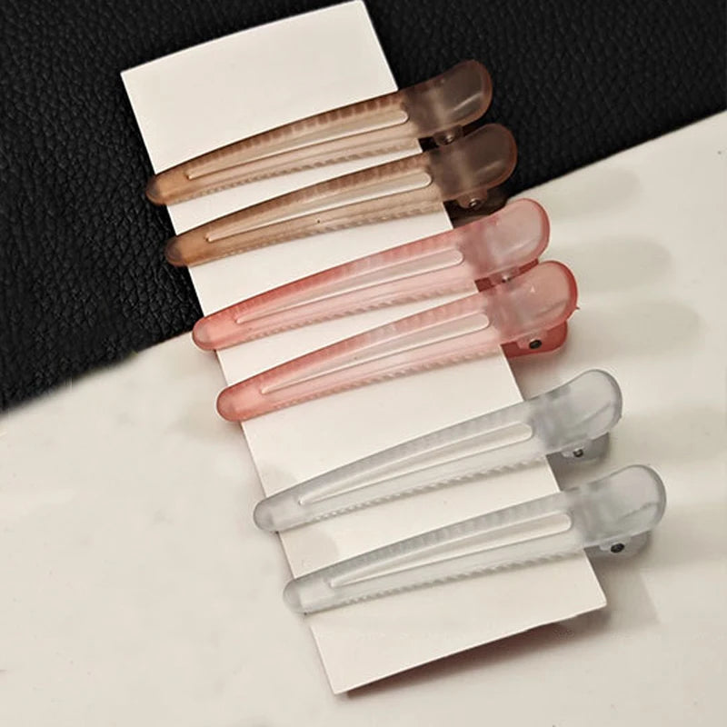 2Pcs/Lot 7.5cm Plastic Candy Colors Hairdressing Duckbill Clip Hairpins Hair Care Hair Clamps Styling Tools Professional Salon
