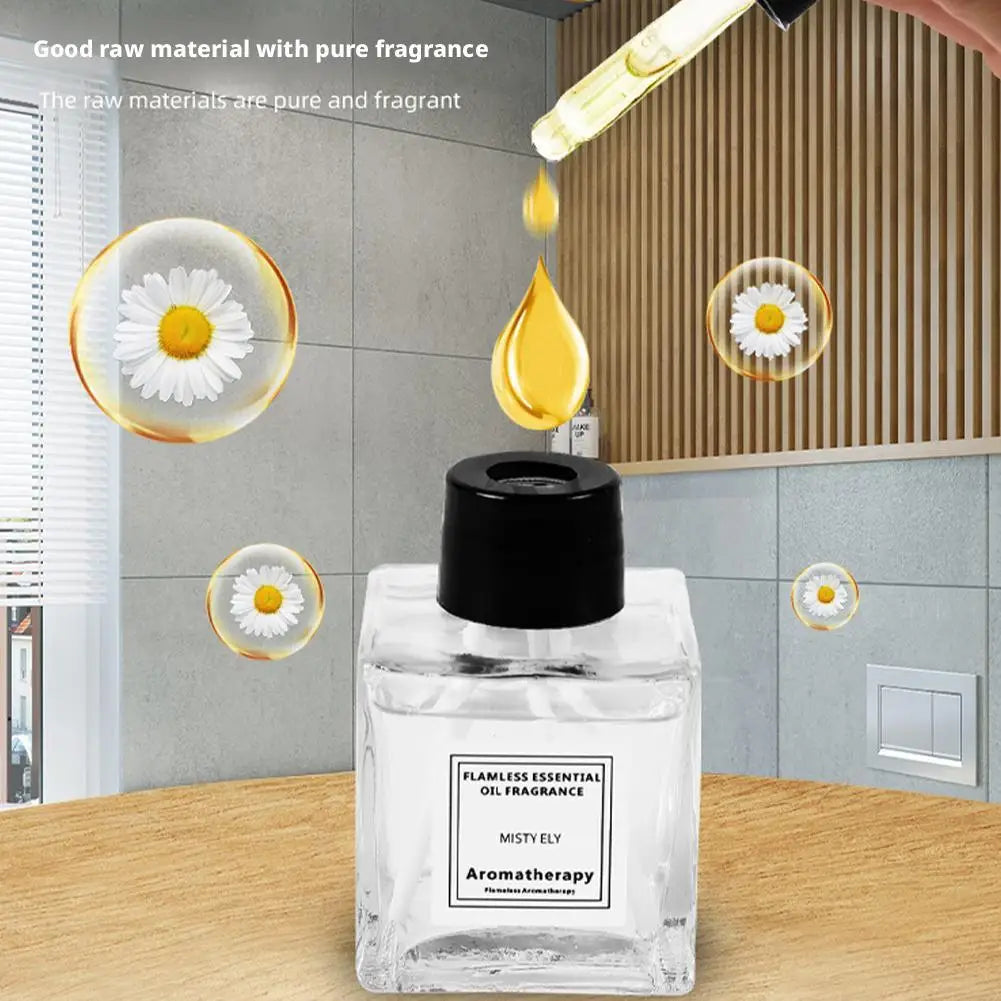 50ml Natural Essential Oil Air Freshener Flameless Home Fragrance Aromatherapy Oil with Reed Diffuser Stick Liquid Air Freshener