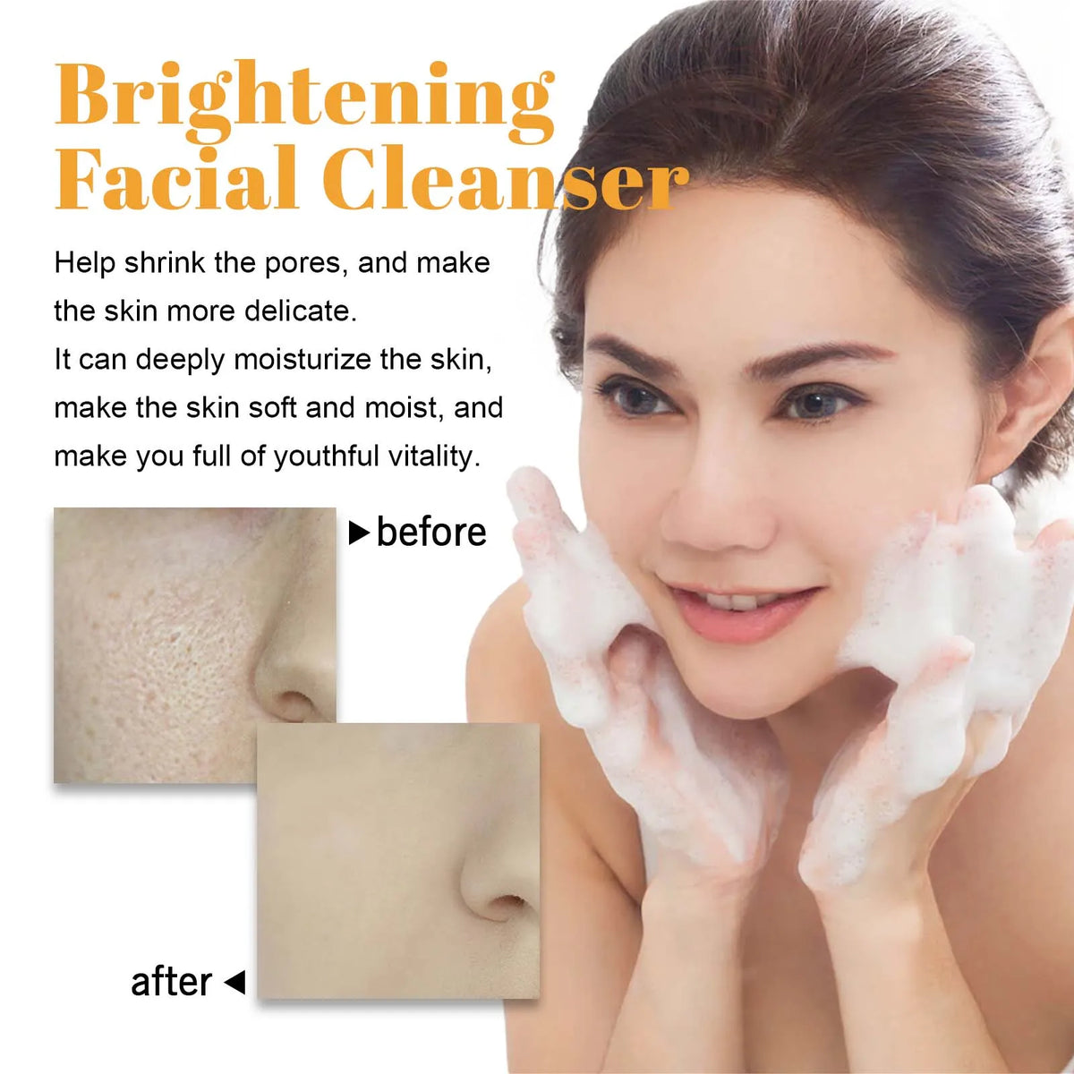 2-in-1 Turmeric Brightening Cleanser,Built in Silicone Brush Head,Synergistic Brightening Formula,Amino Acid Based Gentle Cleansing,Rose Water Hydration&Calming,Deep Nourishing, Cleansing&Hydrating All in One,Instant Foaming