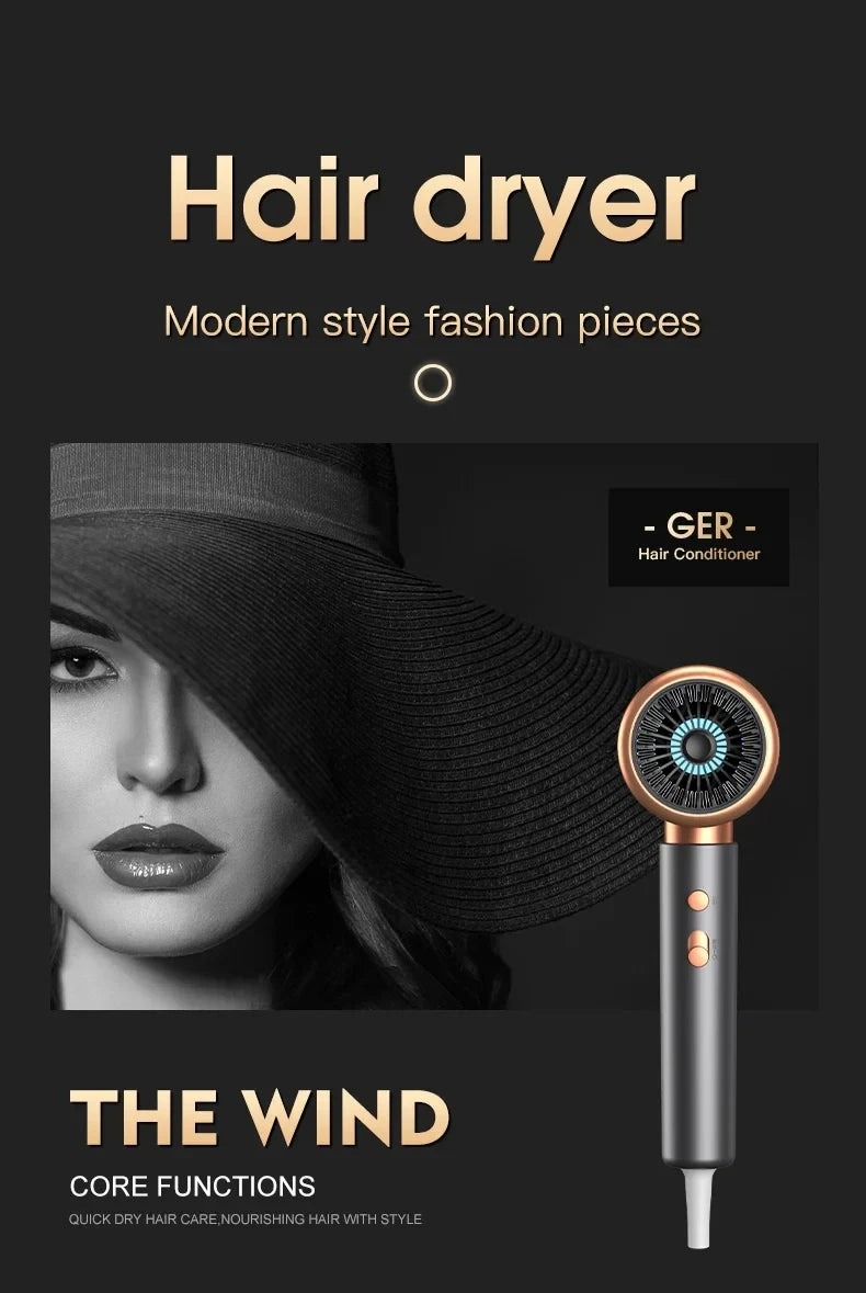 HOMEFISH 5‑Speed Professional Hair Dryer, Salon‑Grade High Power, Hot Cold Air Negative Ionic Blow Dryer