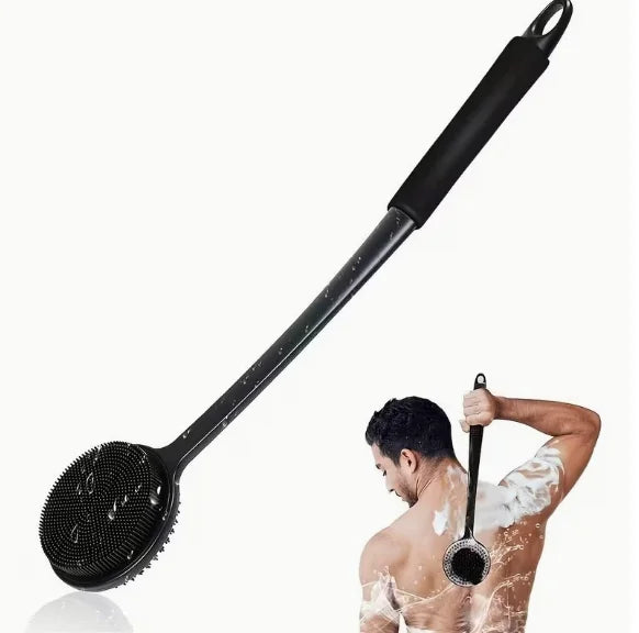 Silicone Long-Handled Bath Brush Massage Back Scrubber Gadget for Bathing - Easy to Hold And Comfortable to Use