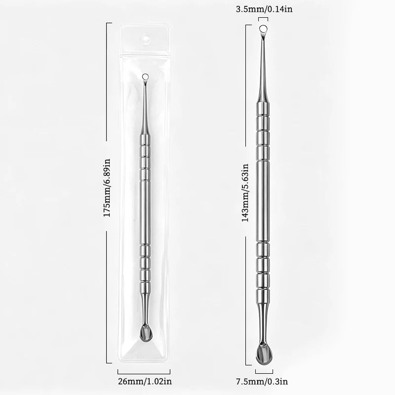 1pcs Double-ended Stainless Steel Cuticle Pusher Dead Skin Push Remover For Pedicure Manicure Nail Art Cleaner Care Tool
