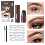 O'CHEAL One Step Eyebrow Stamp Shaping Kit Set Hair Cover Up Powder Contouring Stick Hairline Shadow Powder Brow Shape 10 Pcs
