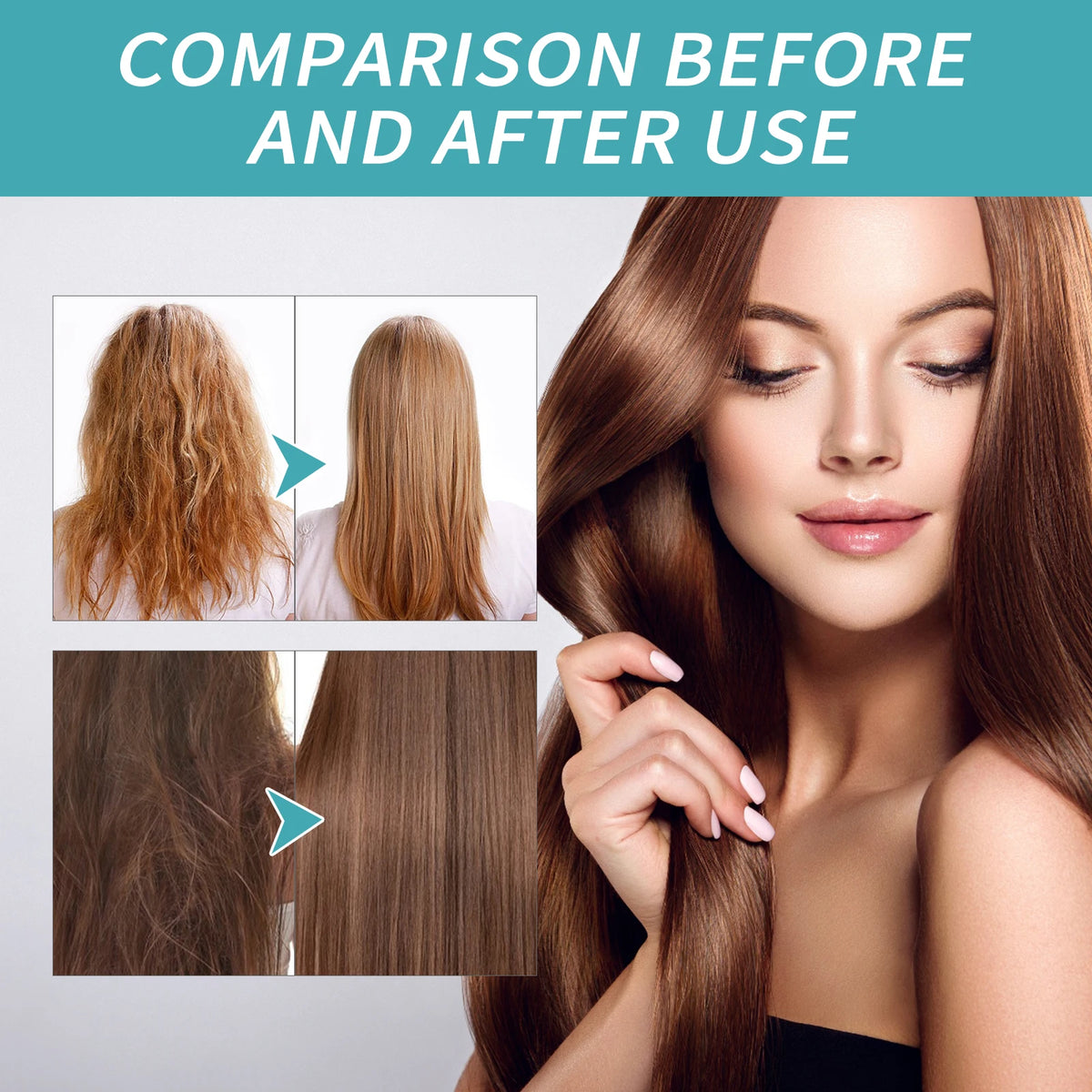 EELHOE Straight Hair Styling Mousse Long Lasting Styling Reduces Hair Frizz Repair Damaged Hair Treatment Cream 60ML