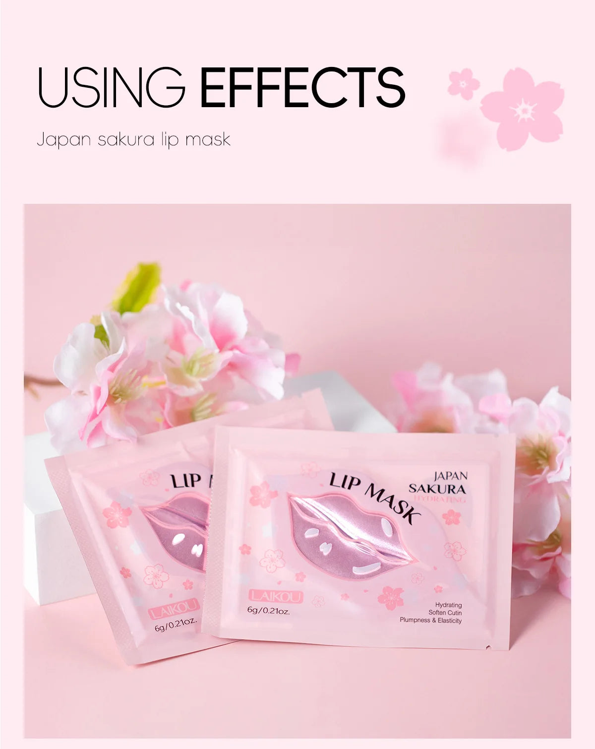 Japan Sakura Collagen Lip Mask Hydrating Plumping Treatment For Dry Lips Repair Gel Pads Night Care Essential