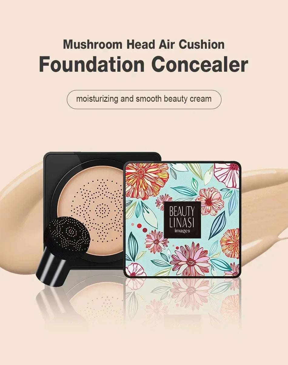 Mushroom Head Air Cushion, CC Cream Natural Moisturizing Foundation Concealer Whitening Oil-control Makeup Cosmetics BB Cream