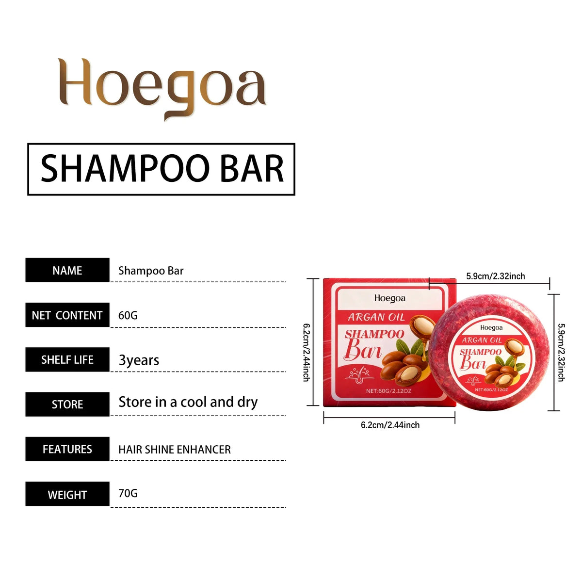 Solid Shampoo Bar For All Hair Types Castor Oil Shea Butter Moisturizing Frizz Control Split Ends Repair Friendly Hair Care 60g