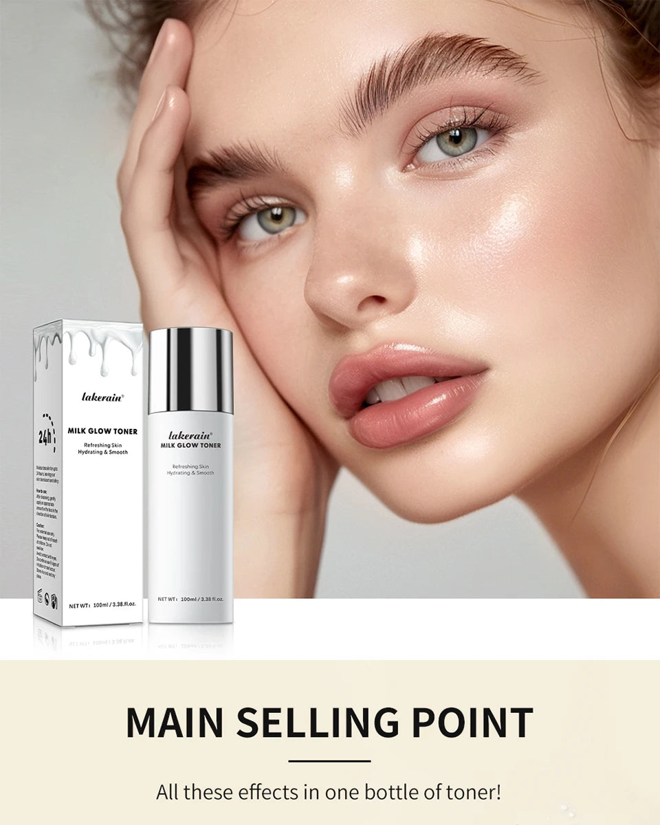 Milk Glow Toner Brightening Skin Powerfully Moisturizes Relieve Dry And Tired Skin Locks In Moisture Beauty Skin Care 100ML