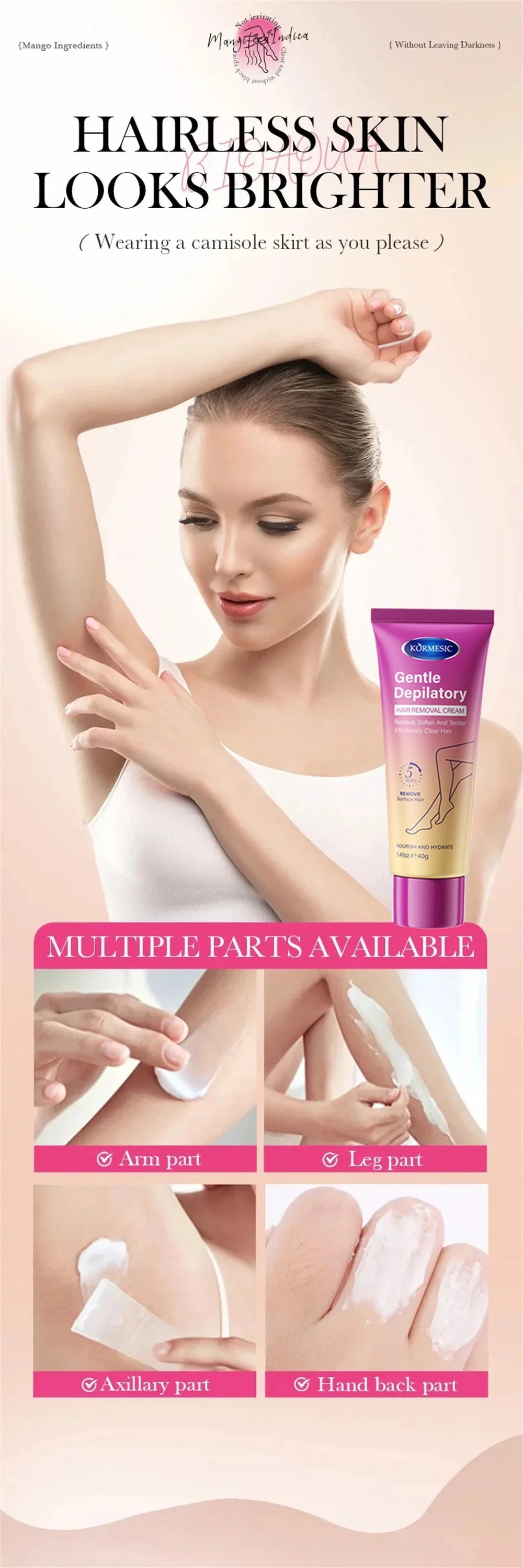 Permanent Hair Removal Cream Hair Growth Inhibitor Face Arm Armpit Leg Intimate Areas Painless Depilatory For Men Women Care