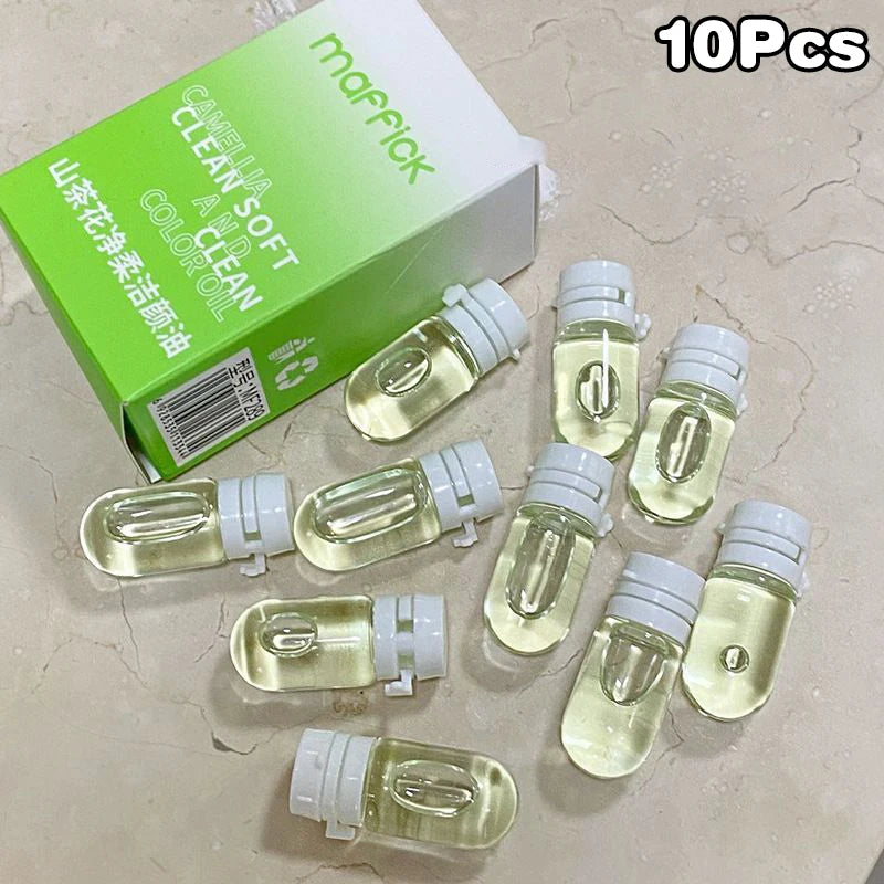 「7/10/30Pcs Cleansing Oil Camellia Secondary Facial Cleanser Deep Gentle Cleansing Travel Portable Single Makeup Remover Oil」