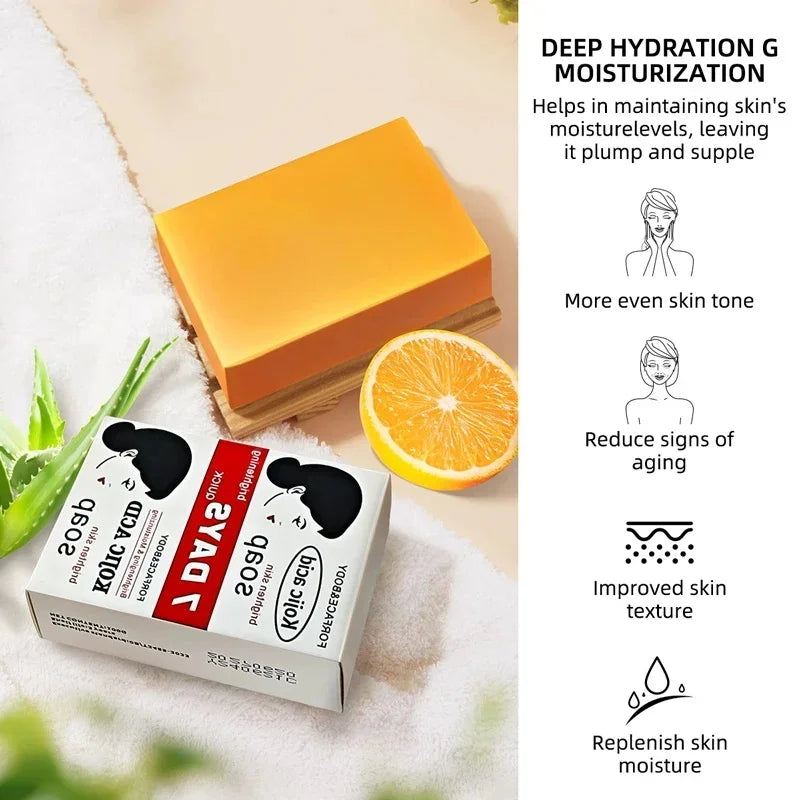 Kojic Acid Body Whitening Soap Deep Skin Bleaching Brighten Body Scrub Knees Intimate Parts Armpits White Nourishing Care Soap