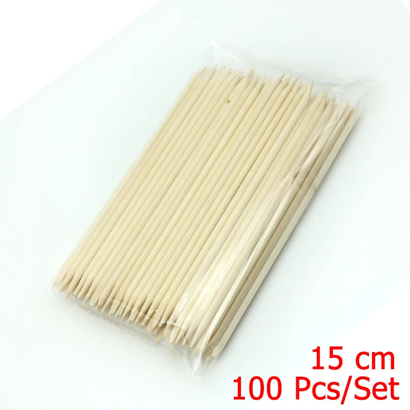 4 different sizes Orange Wood Sticks for Cuticle Pusher Cuticle Remove Tool forks for nails Manicures Tools 10/30/50/100Pcs/Set