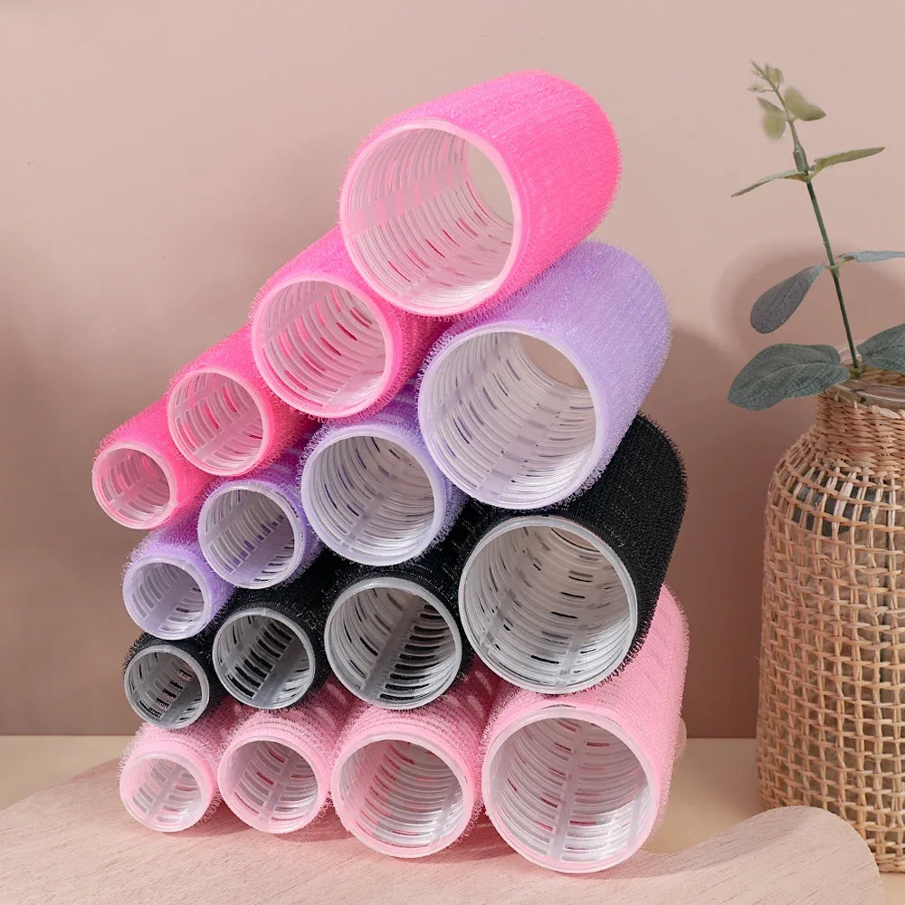 Self-Adhesive Hair Rollers Portable Lazy DIY Magic Styling Tools Home Use Pink Hair Roller Bang Beauty Braiders Hairdressing