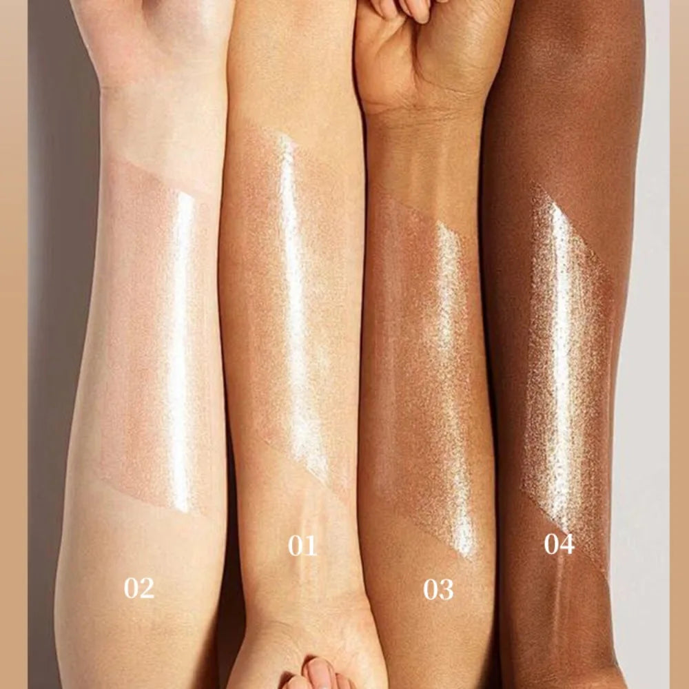 Pearlescent Glitter Roller Ball Shimmer Oil Lasting Shine Gold Bronze Contour Brighten for Face Body Sparkle Liquid Highlighter