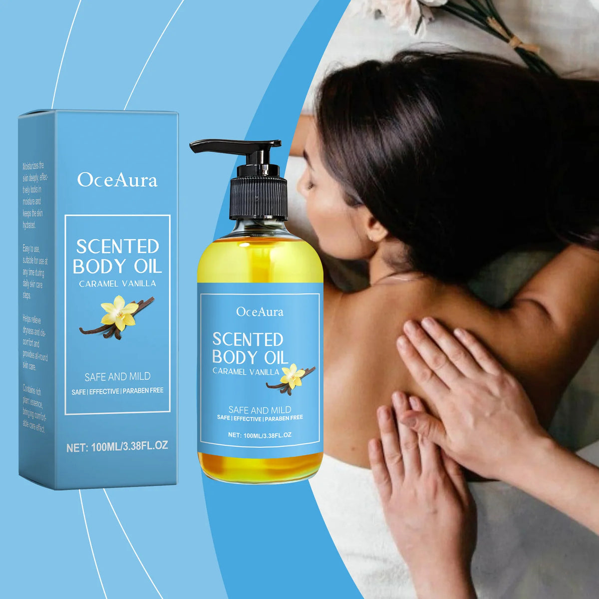 Scented Body Oil Long Lasting Moisturizing Stress Relief Deep Nourishing Muscle Relaxing Soften Smoothing Skin Body Massage Oil