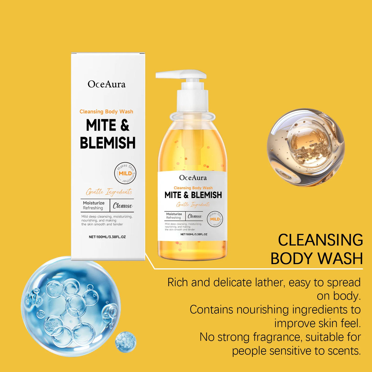 Salicylic Acid Body Wash Cleansing Skin Sweat Eliminating Odor Oil Control Exfoliating Smoothing Softening Foam Shower Gel Slack