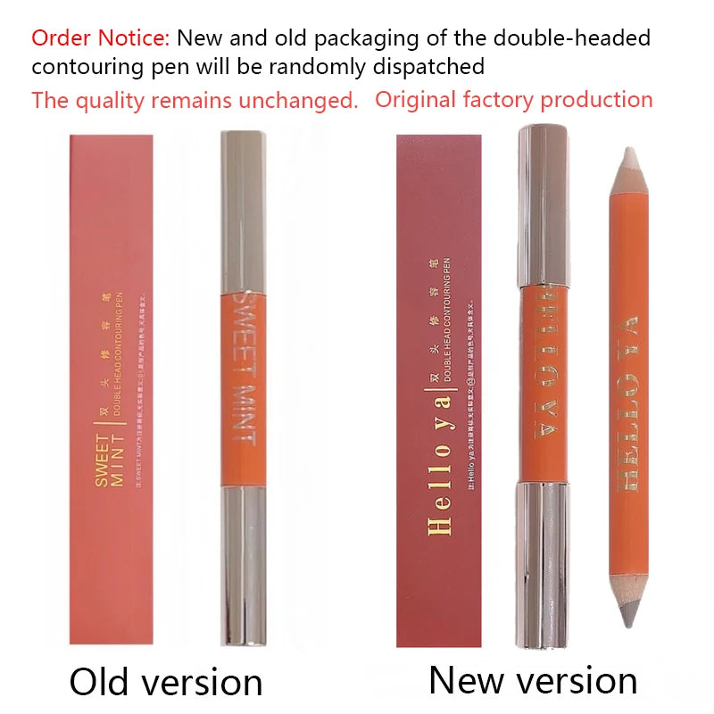 Double-ended Contouring Shading Pen Face Brighten Nose Shadow Profile  Natural Three-dimensional Highlight Stick Korean Makeup