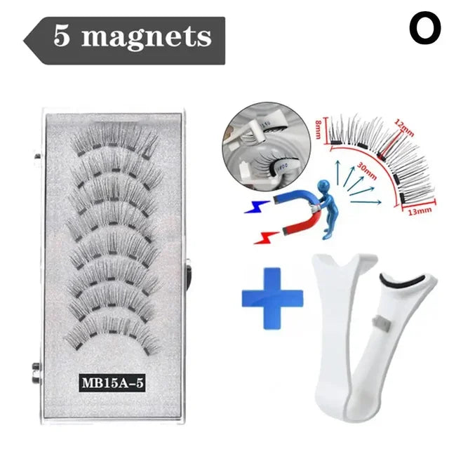 3D Natural ,With 5 Lashes Shipping Handmade Drop False Support Eyelashes Magnetic Reusable H8Y7