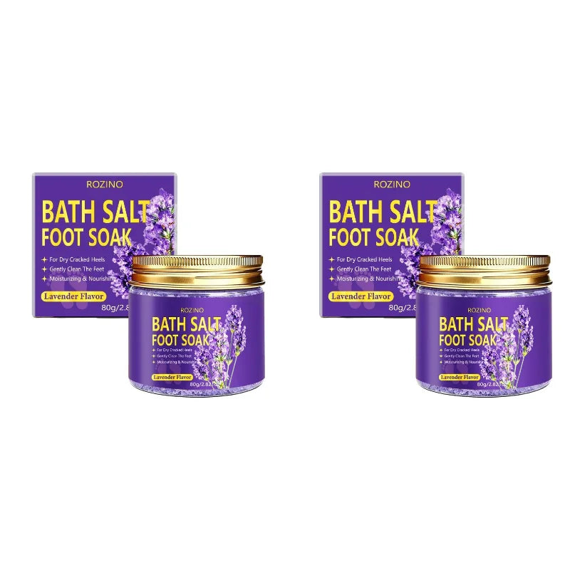 Lavender Foot Bath Salt - Deeply Cleanses with Sea Salt, Moisturizes Heels - 20-Minute Soak, Relieves Dry Feet, Post-Workout and Pre-Sleep Care - Foot Bath, Foot Care
