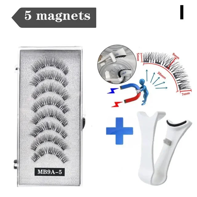 3D Natural ,With 5 Lashes Shipping Handmade Drop False Support Eyelashes Magnetic Reusable H8Y7