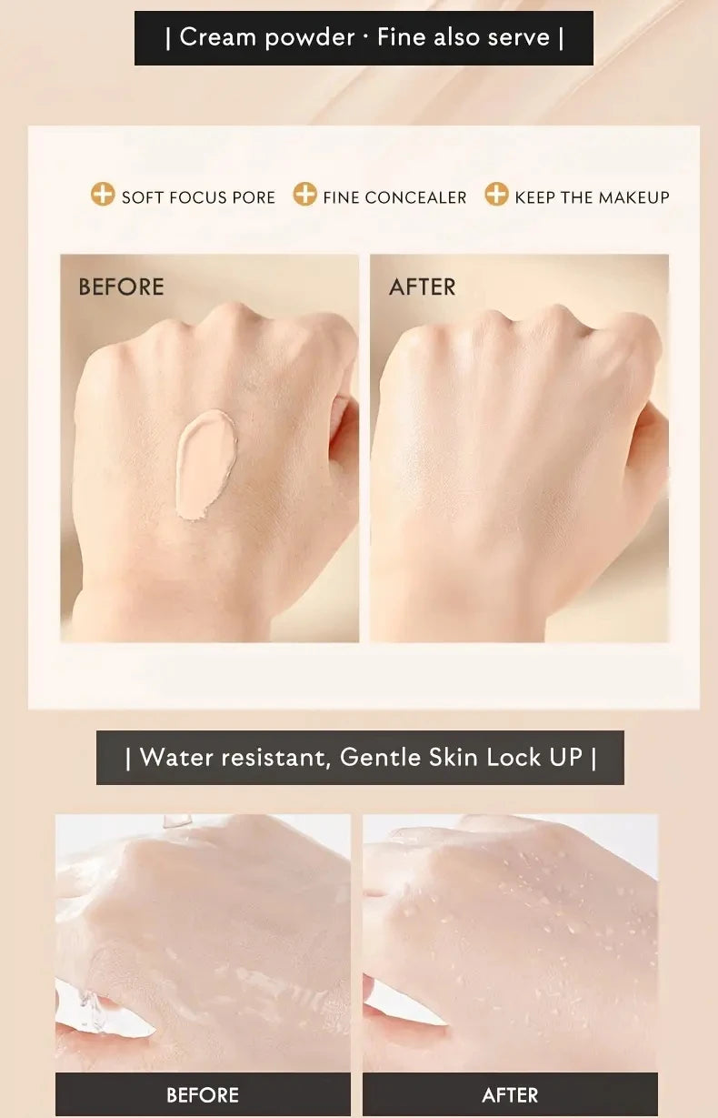 BB Cream Concealer, Lasting Moisturizing, Nude Makeup Liquid Foundation Isolating Cream, Water Light CC Cream