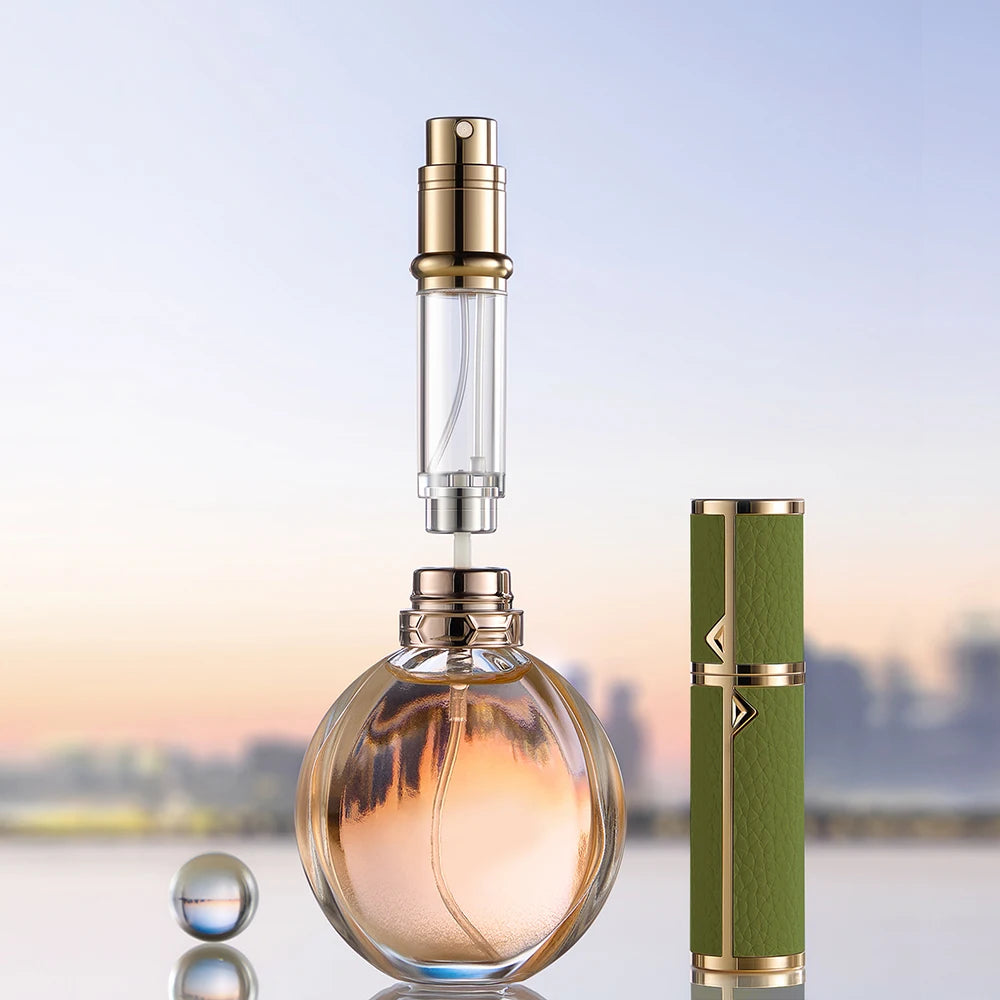 5ml PU Leather Mini Perfume Atomizer Bottle Sprayer Suitable for Boarding Tight Sealing Travel Customized Refillable Bottles