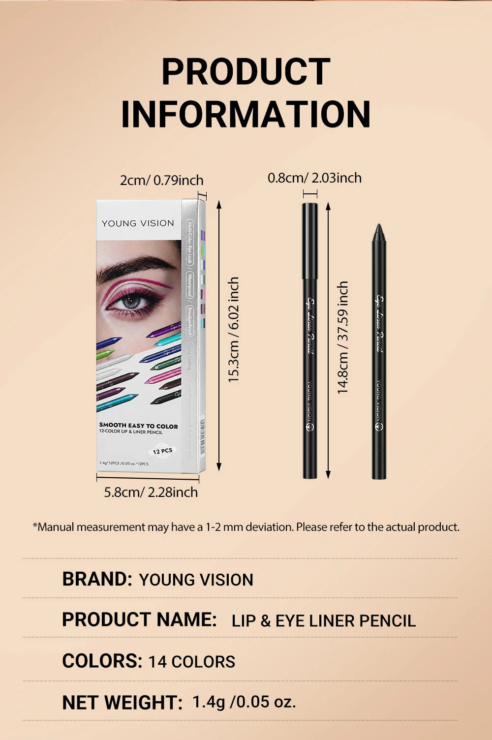 Shimmer & Matte Multi-Color Eyeshadow Sticks | Blendable, Long-Lasting Eye Shadow Pencils Smooth Application for Bold or Natural