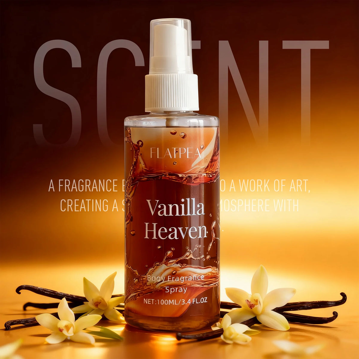1pc 100ml Portable Vanilla Caramel Food Fragrance Room Spray, Air Freshener，Recommended Gift, Christmas