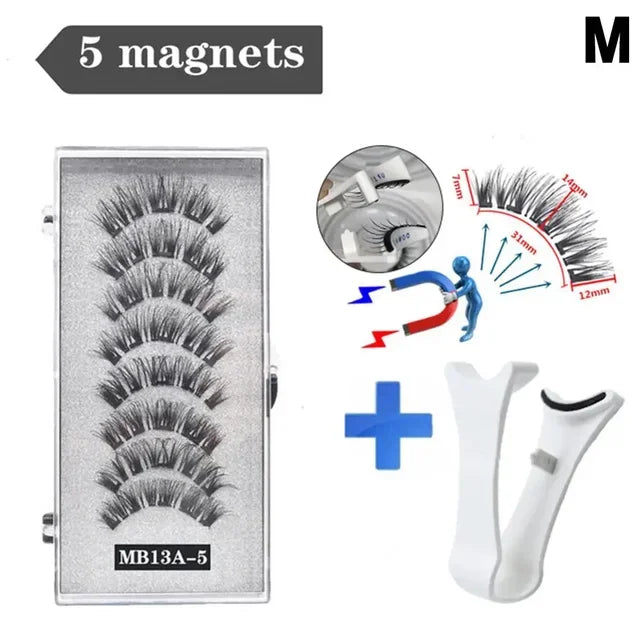 3D Natural ,With 5 Lashes Shipping Handmade Drop False Support Eyelashes Magnetic Reusable H8Y7