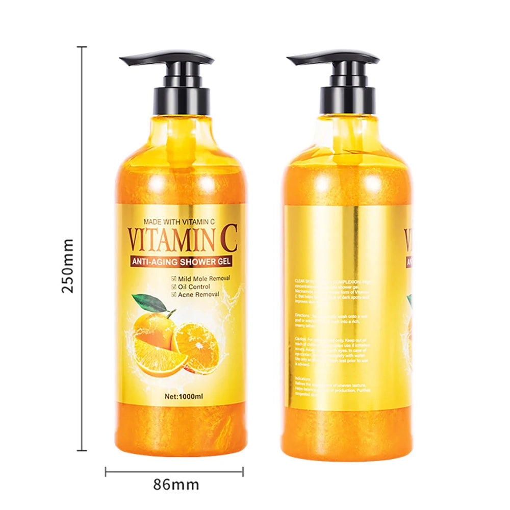 Vitamin C Arbutin AHA Bleached Shower Gel Deep Cleansing Brighten Skin Scrub Body Wash Exfoliator Body Care Fragrance Skincare