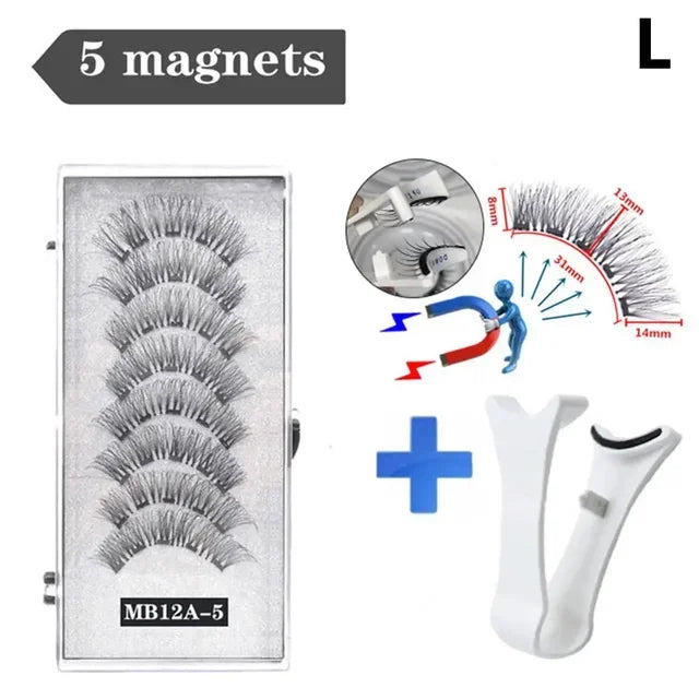 3D Natural ,With 5 Lashes Shipping Handmade Drop False Support Eyelashes Magnetic Reusable H8Y7