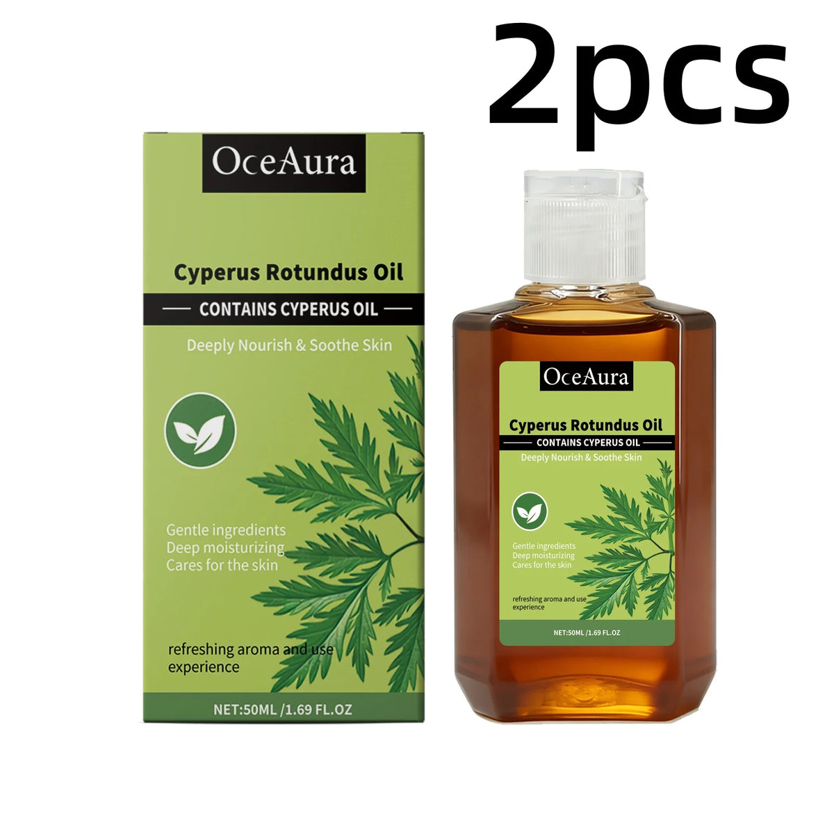 OceAura Cyperus Rotundus Oil Deep Hydration Repair Skin Soothing Improve Redness Non Greasy Massage Oil for the Body Care 50ml