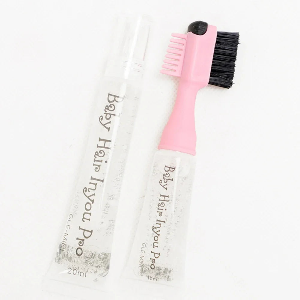 Edge Brush with Gel Dispenser Double Sided Edge Control Hair Comb Brushes for Women Girls Natural Styling Hair Edge Brushes Comb
