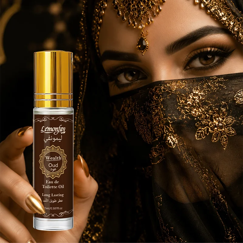 LEMONFAY Wealth Oud Roll On Perfume Oil 15ml Arabic Oud Scent Long Lasting Portable Travel Unisex Fragrance Oil