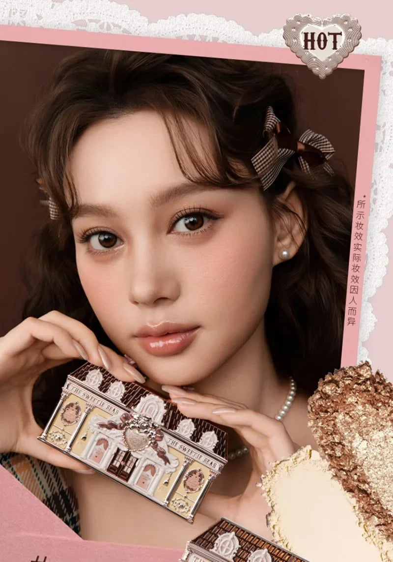 Flower Knows SWEETIE BEAR Highly Pigmented Eye Makeup Palette Eye Shadows Long Lasting Matte Shimmer Finish Cosmetics Gift Kit